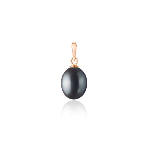 Pandantiv perla naturala neagra si argint placat cu aur roz DiAmanti PR-PFD19_B-G (Argint 925‰ 0,14 g.)